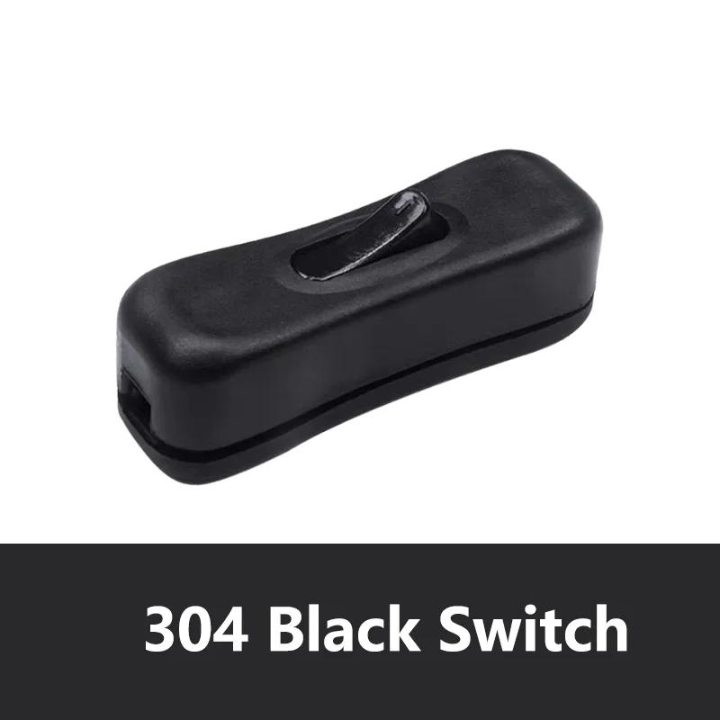 

5/20/100PCS 250v125v 2A LED Push Button Online Switch 304 White Black Transparent Halfway Rocker On Off Power Cable Light Switch 5PCS чорний