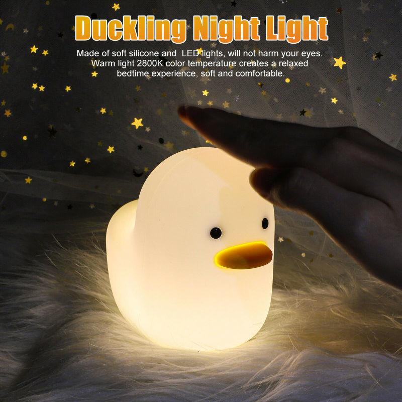 Cute Duck Led Night Light Children Bedside Energy Saving Dimmable Table Lamp Home Decoration Lamp