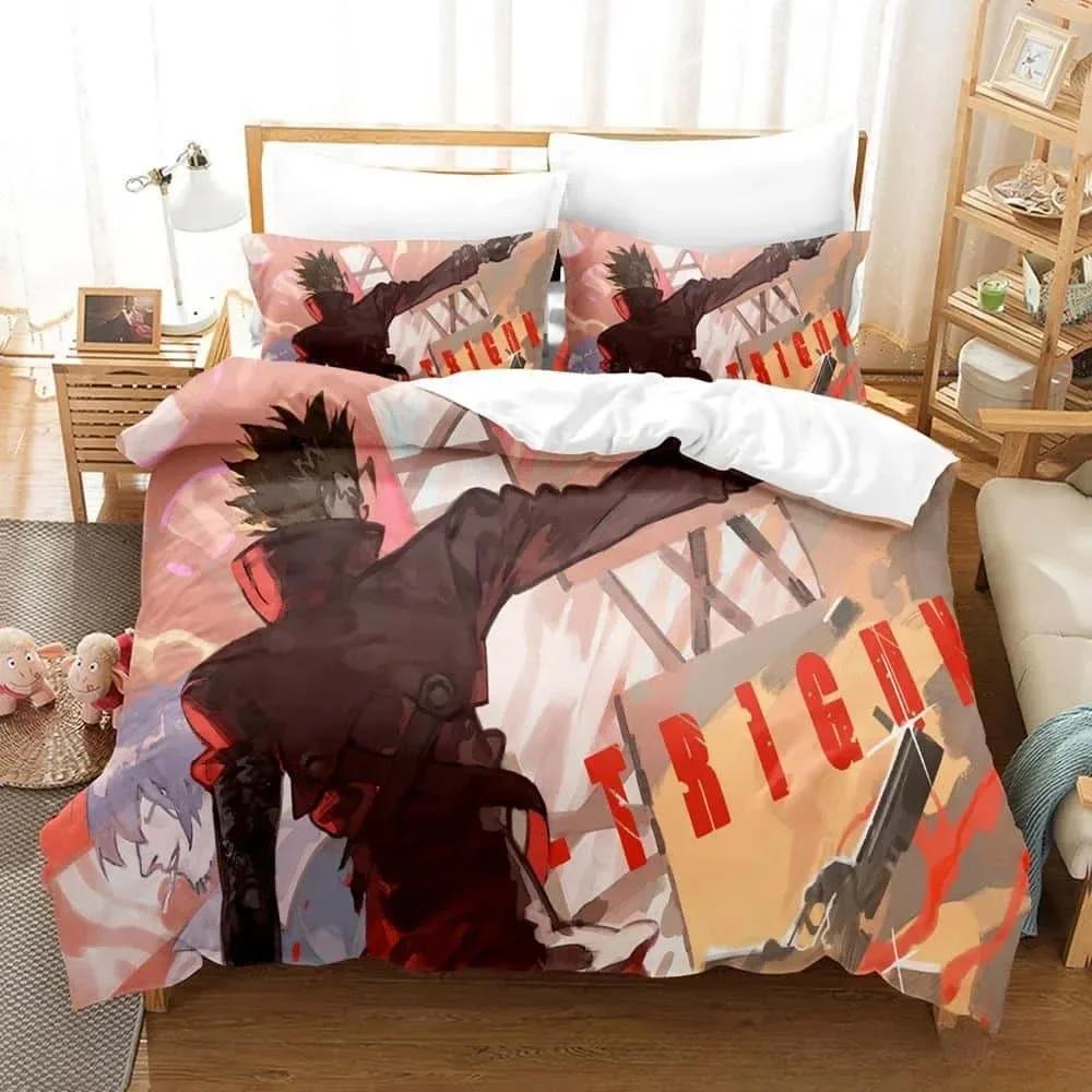 New Anime Game TRIGUN STAMPEDE Bedding Set Printed Bed Set With Pillowcase Duvet Cover Soft Single Double Queen Super King Size