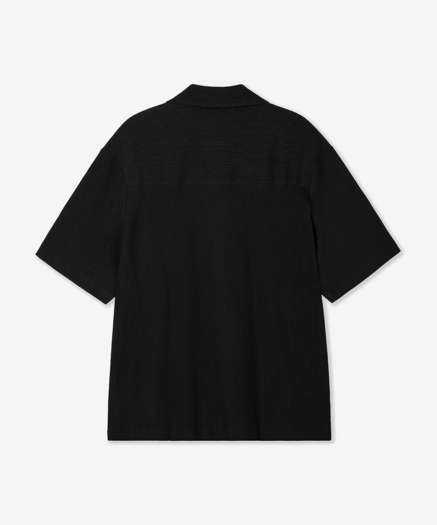 Tienjiti Kinoshita Seersucker Open Collar Shirt (Black) Tnsh6E201Bk