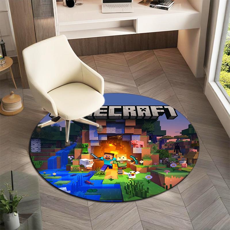 Sandbox Electronic Xbox Games Minecraft Circular Carpet Household Goods Decoration Anti Slip Home Table and Chair Mat Aisle Door Mat Carpet D12