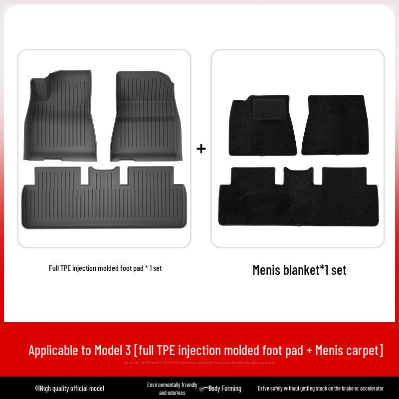 Tesla Model 3/Y Full Protection TPE Car Mat for Left & Right Steering