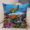 Turtle Shark Dolphin Animal Pillowcase Decor Underwater World Cushion Cover Soft Plush Pillow Case for Sofa Home Car ,(4)