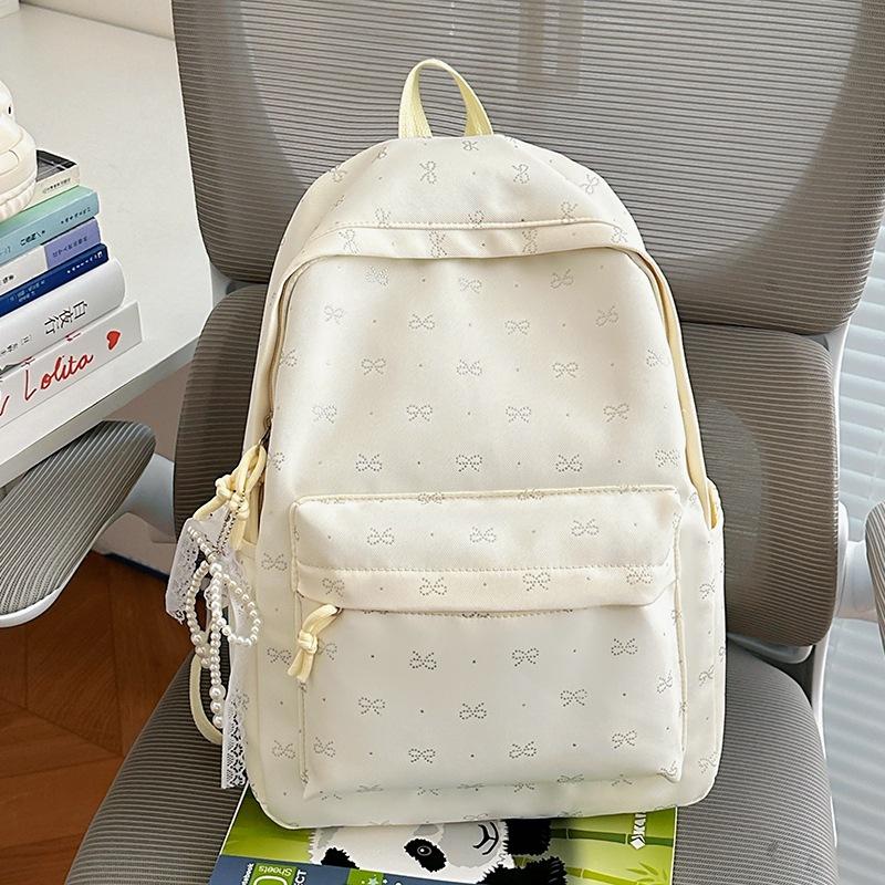 Schoolbag Mori Ins New High-value Fresh and Sweet Bow Backpack Junior High School Lightweight Leisure Travel Backpack