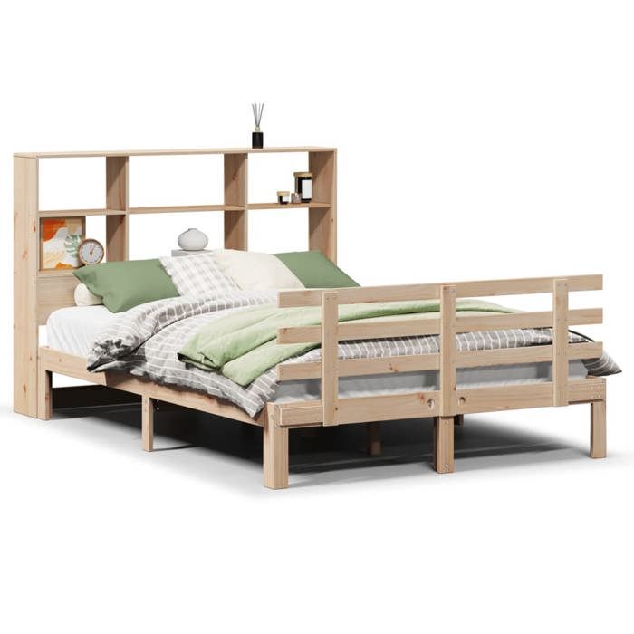 VidaXL Lit bibliothèque sans matelas 120x200 cm bois de pin massif 3322755