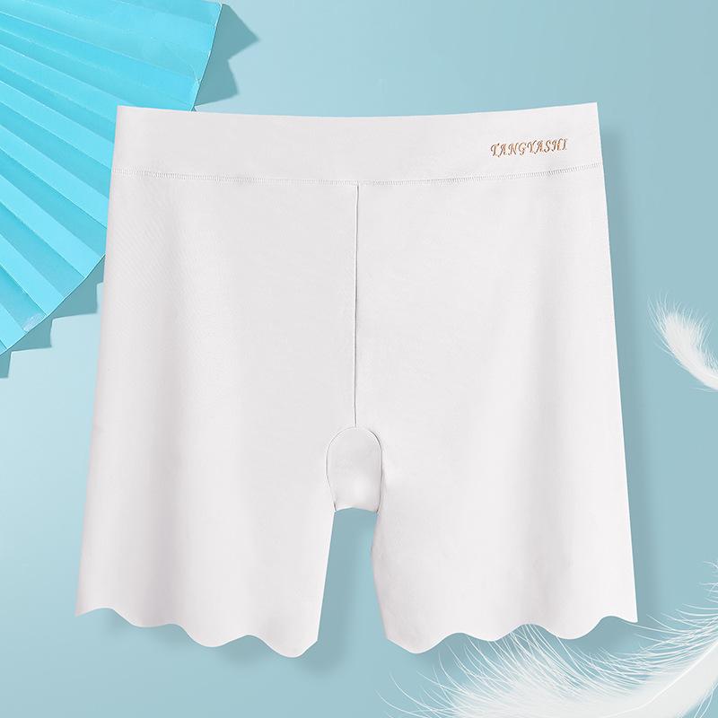 Women's High-Waist Ice Silk Seamless Safety Panties - Summer Style, Plus Size, Anti-Exposure 
