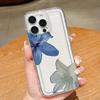 Elegant Blue Lily Pattern Phone Case For iPhone 17 Pro Max 16 15 Pro 14 13 12 11 XR XS 17Air 16 Plus 16E Clear Bumper Cover