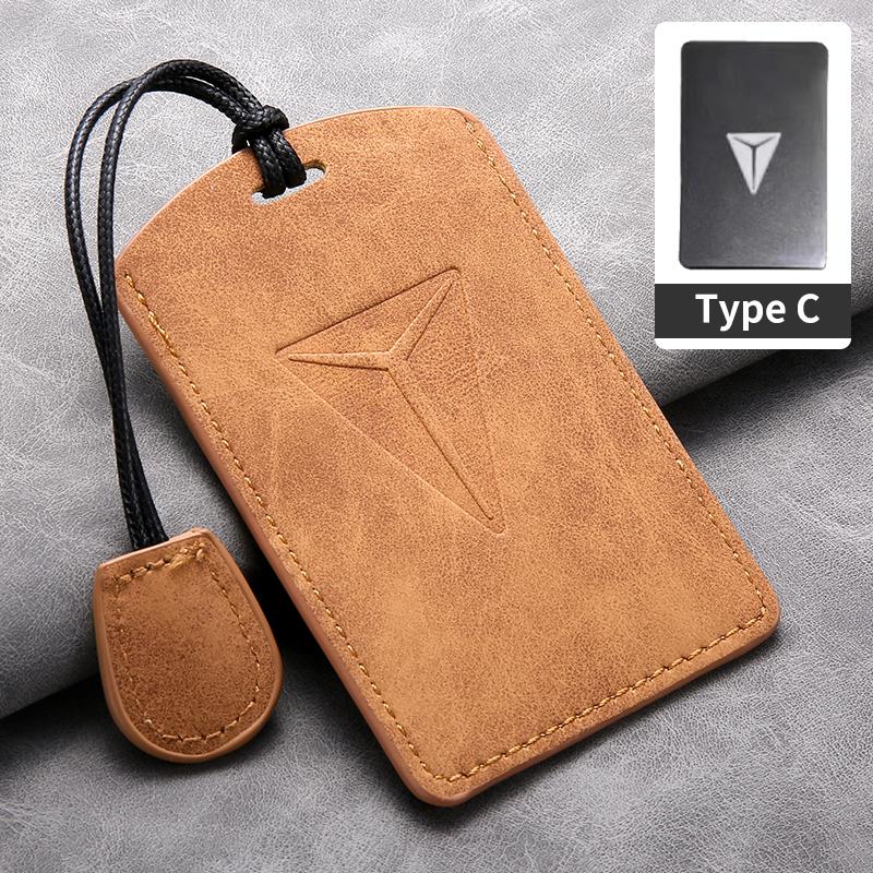 For Changan Deepal S7 SL03 NFC Card Sheepskin Car Key Case Remote Cover Shell Keychain Ring Holder Fob Bag Interior Accessories