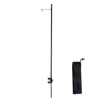 Seekdem Lantern Pole with Single Hook, Storage Bag, Clamp Attachment, Can Be Mounted To Outdoor Tables or Sticked To the Ground, 91cm (SD-PLP911BK)