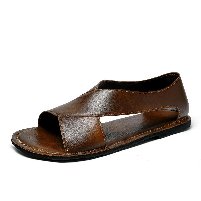 Fashion High Quality Mens Casual Slippers Outdoor Summer Beach Shoes Anti Slip Soft Sole Roma Flats Fashion Lazy Driving Shoes Half Drag