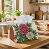 1pc Botanical Peony Bloom Tissue Box - Multi-functional Napkin Dispenser, Two Sizes Available Made of Durable Polyester, Decorated with Vintage Floral