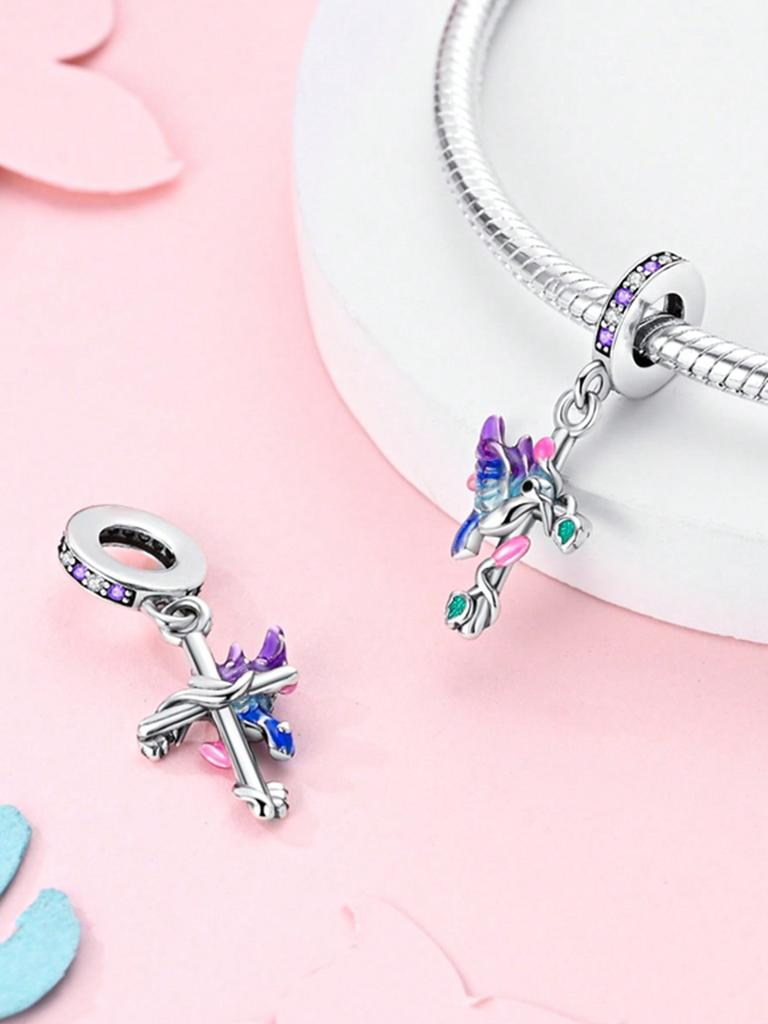 Romantic Heart Butterflychameleon Beads Charm Copper Plated Fit Charms Copperoriginal Bracelet For Jewelry Making Diy Charm