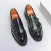 Mode Streetwear Herren Loafer Dicke Sohle Schuhe für großen Zeh Trend Grün Partykleid Schuhe Herren Echtes Leder Freizeitschuhe
