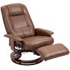 Recliner, Reclines 145 Degrees, Adjustable Footrest, Faux Leather, 360 Degrees Rotatable, Up To 120 Kg, Brown