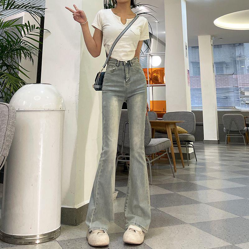 Women s Stretchy High-Waist Micro Flare Jeans - Summer 2026 INS Style XS (75-88 lbs)