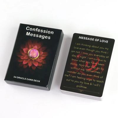Twin Flame Love Messages Oracle Deck, Confession of Divine Masculine or Soulmate, 54 Pcs Cards Secret Hidden Messages 10.4*7.3cm