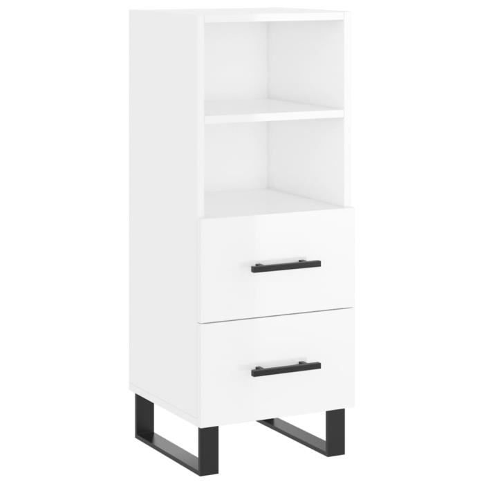 VidaXL Buffet High-Gloss White 34.5x34x90 Cm Engineered Wood 828694