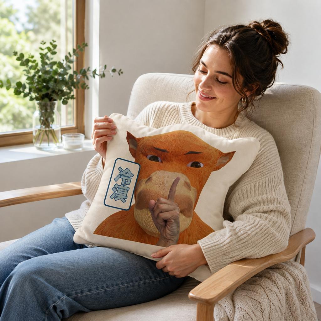 50cm abstract cow-shaped throw pillow