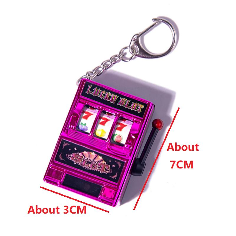 Lustiger Mini-Spielautomaten-Schlüsselanhänger Glücksfrucht Spielautomat Spielzeug Schlüsselanhänger Lotto Spiel Bingo Für Kind Cool Taschenanhänger Anhänger Geschenk
