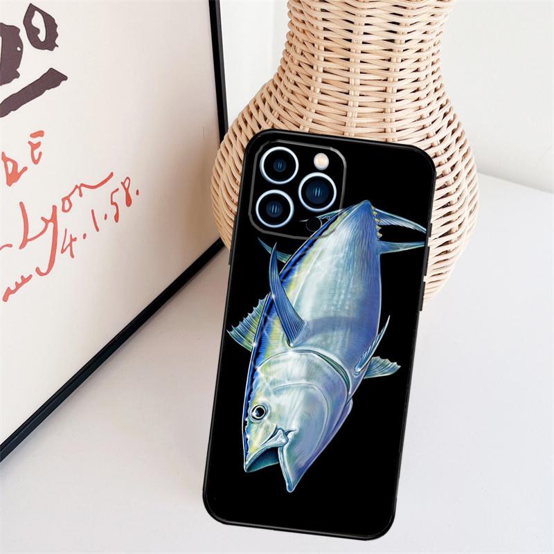 Blauflossen-Thunfisch Hülle Für iPhone 11 12 13 14 16 15 Pro Max Mini X XS Max XR Plus Cover Coque