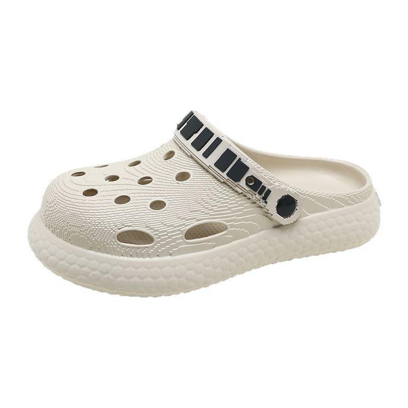 Hole Shoes Men's Summer Outer Wear Heightening Wear-resistant Non-slip Bag Head Drag EV Deodorant Breathable Fashion Sandals