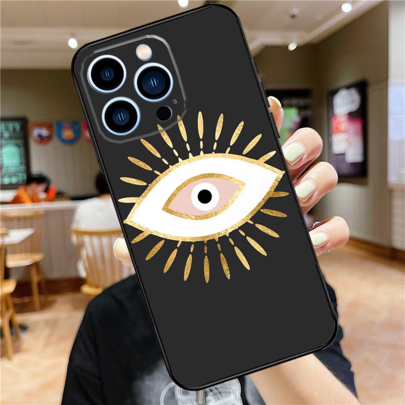 Evil Eye Hamsa Phone Case For iPhone 15 13 12 11 14 Pro Max Mini X XR XS Max SE 2020 2022 7 8 15 Plus Cover