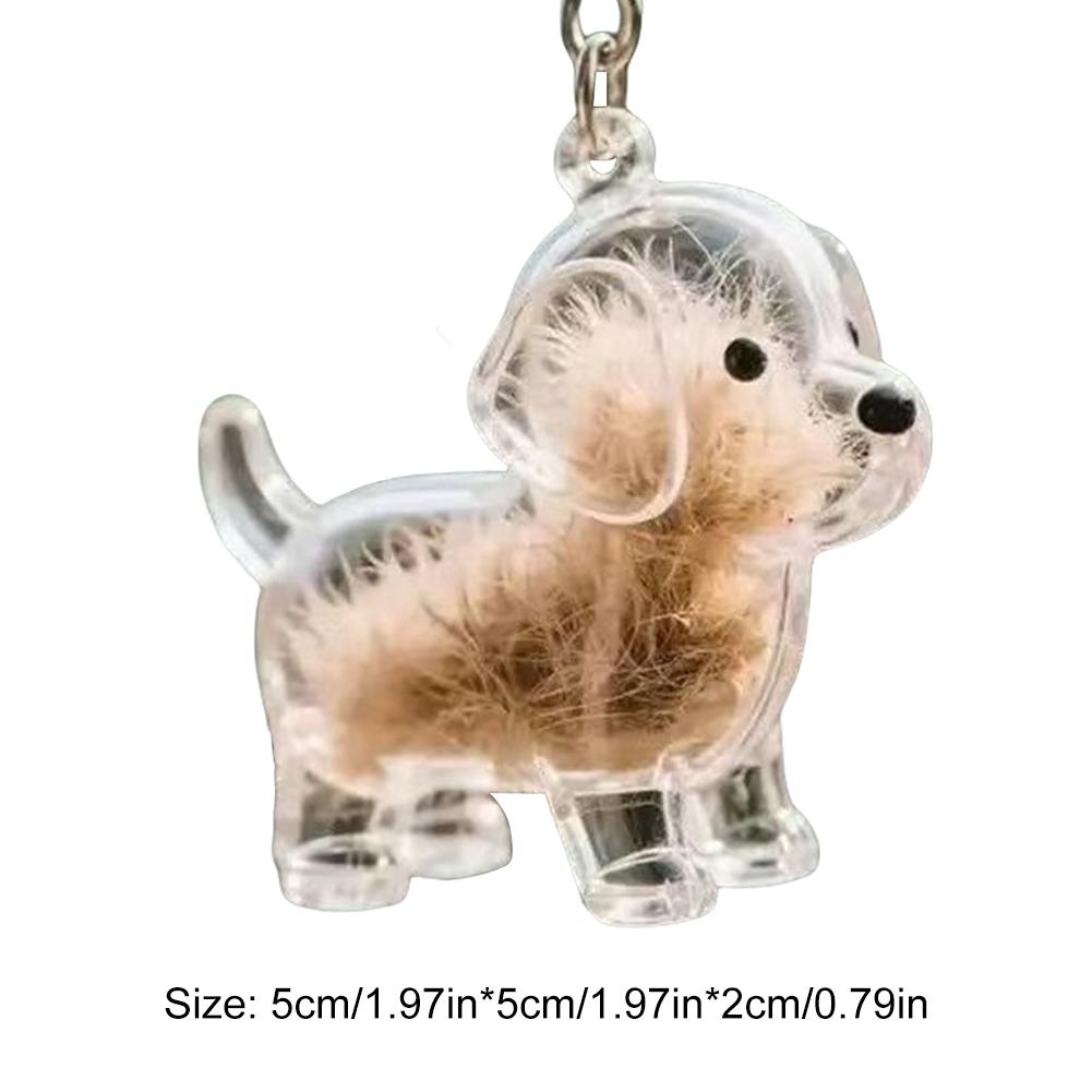 Dogs Hair Storage Pendant Cute Keychain Bag Pendant Couple Car Key Chains Jewelry Souvenir Collection Gift Decor Dog Accessories