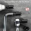 Winkelschleifer Steckschlüssel Werkzeug Zubehör 24mm Winkelschleifer Werkzeug Sicherungsmutter Schlüssel Set, 4-Loch Stahl Reparaturwerkzeug, 5-teiliges Set für Mutter Service, Teilewechsel und