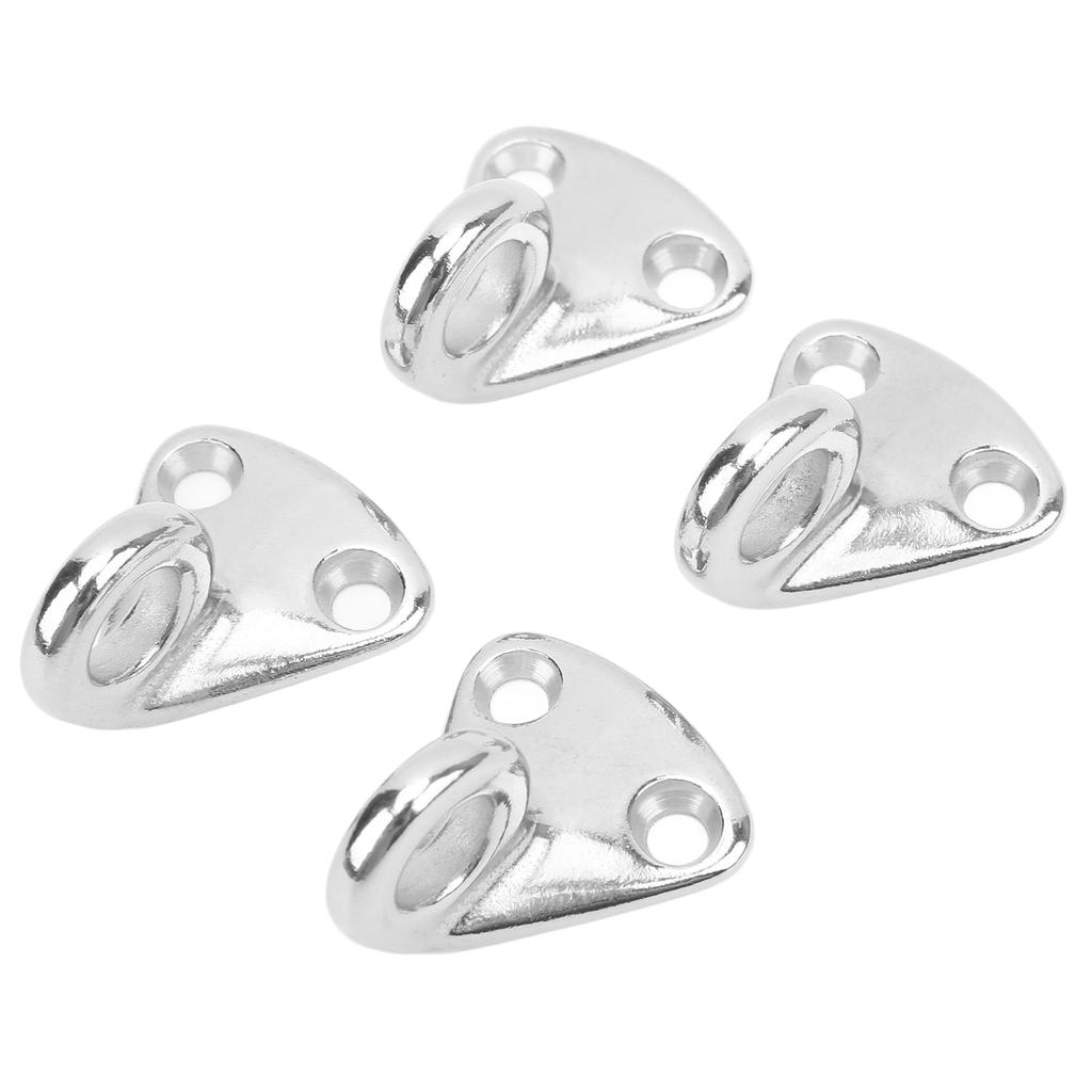 4PCS Fender Hook Stainless Steel Marine Ring Hook with 8 Screws for Tying Ropes and Hanging Clothing