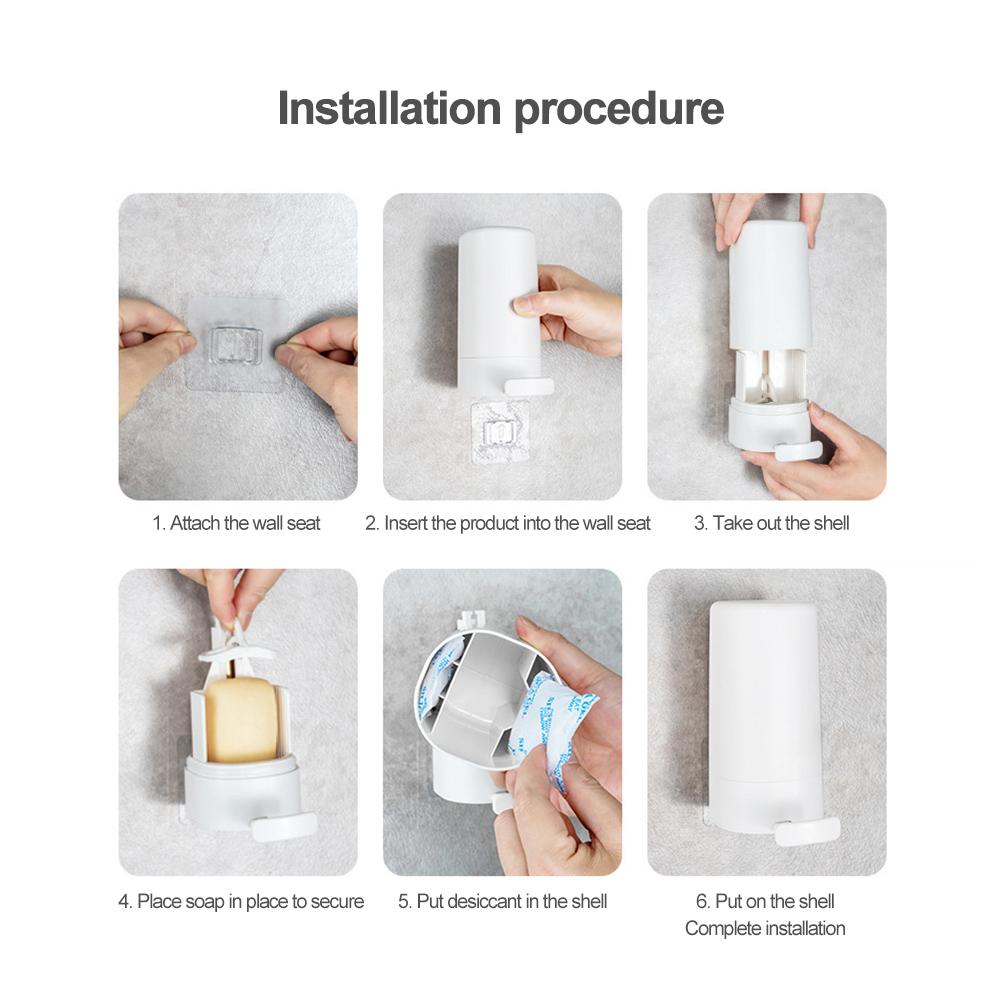 Wet-Free Soap Bar Dispenser Box Wall Mounted Solid Soapy Miller Portable Soapy Bar Grinder Container for Hand Washing