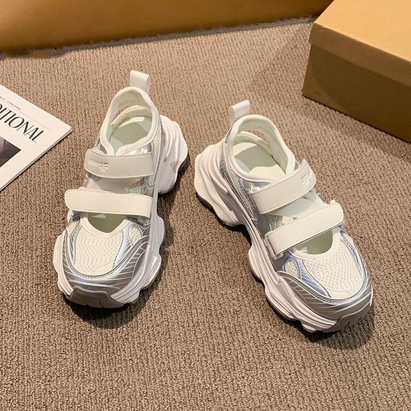 

Fashion 2025 New Mesh Women s Vulcanize Shoes Outdoor Walking Hollow Out Platform Breathable Sneakers Versatile Ladies Casual Sandals 35