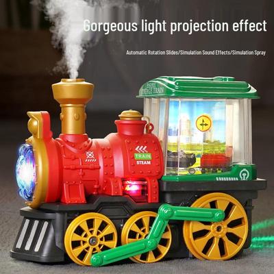 Treno Giocattolo Elettrico Multifunzionale: Luci, Musica, Vapore, Autoscontro e Puzzle per la Prima Infanzia