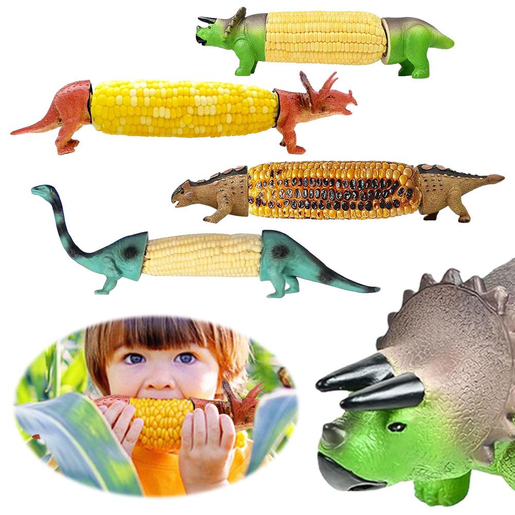 Dinosaur Corn Cob Holders with Stainless Steel Prongs Corn On The Cob Holders Reusable Sweetcorn Holders for Childs and Adults