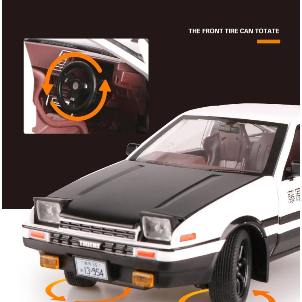 1/20 Movie Car INITIAL D Toyota AE86 Alloy Car Model Diecast & Toy Vehicles Metal Car Model Simulation Sound Light Toy Gift