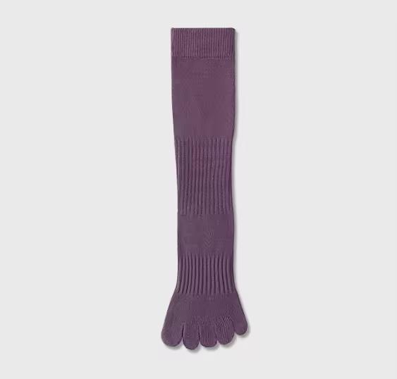 High Quality Women's Solid Color Knee High Anti-Slip Socks  Athletic for Yoga, Pilates & Fitness, Breathable Five Toes