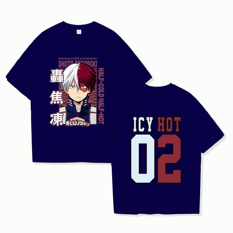 Funny Todoroki Shoto Print T-shirt Summer Anime Pattern T Shirt Women Men Short Sleeve Loose Shirts