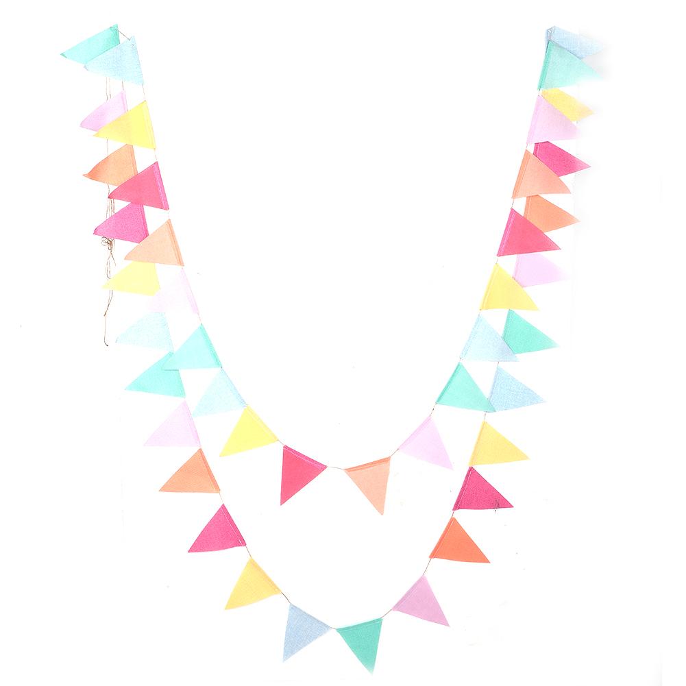 Double Side Colorful Flag Pennants Multicolor Banner Bunting for Celebration(32.81ft 42pcs)