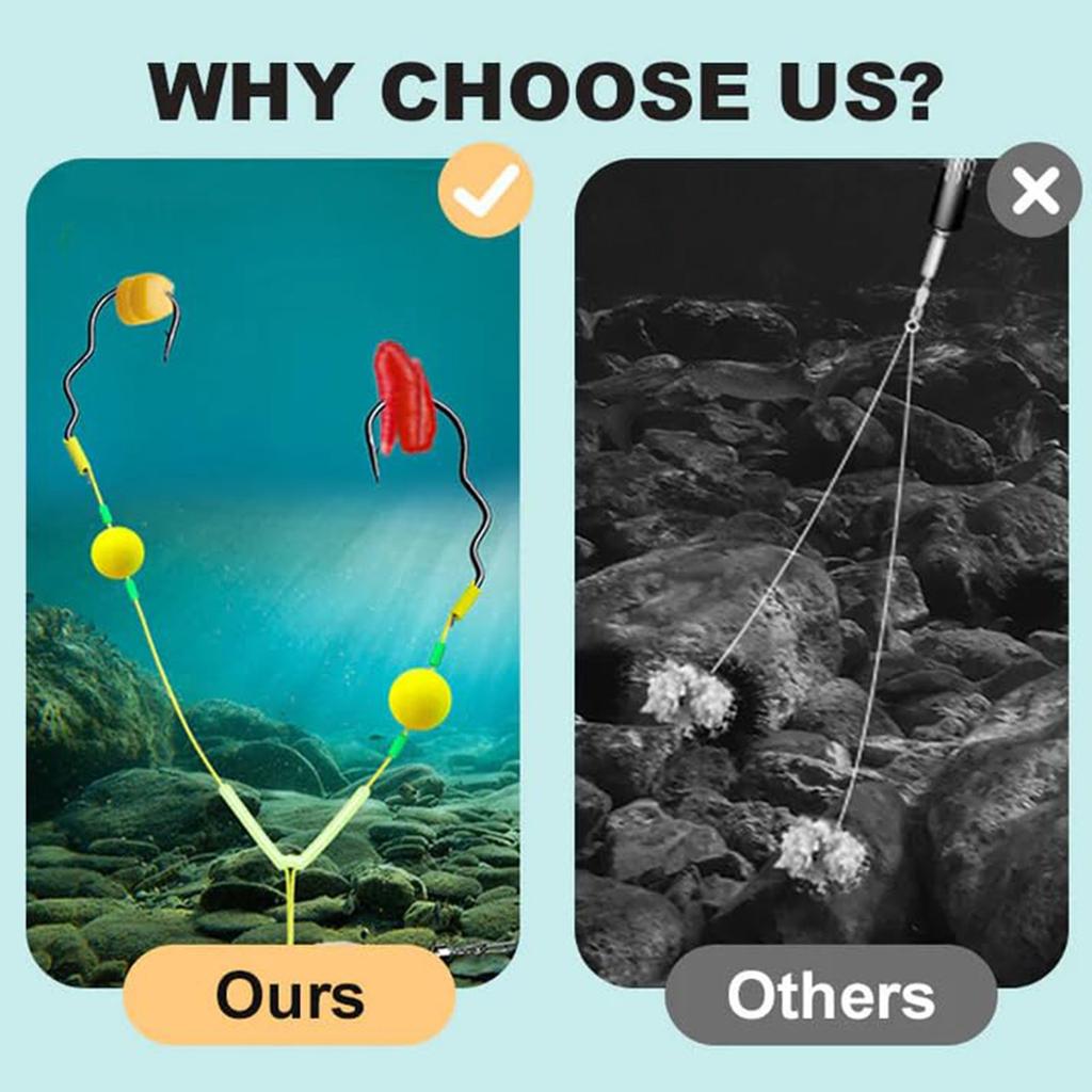 Flip The Fishing Hook, Reverse Bottom Line, Double Hook, One Tow, Two Reverse Bottom Fishing Groups, Reverse Bottom Fishing Hook Replacement