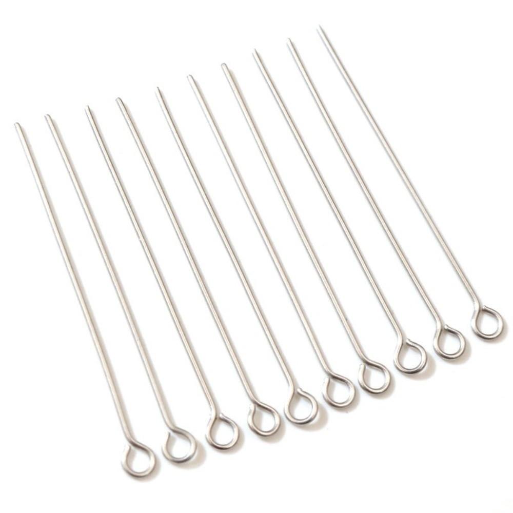 200Pcs/set Portable Metal Eye Pins 35-70mm DIY Craft Beading Needles Mini Head Pins Beading Accessories
