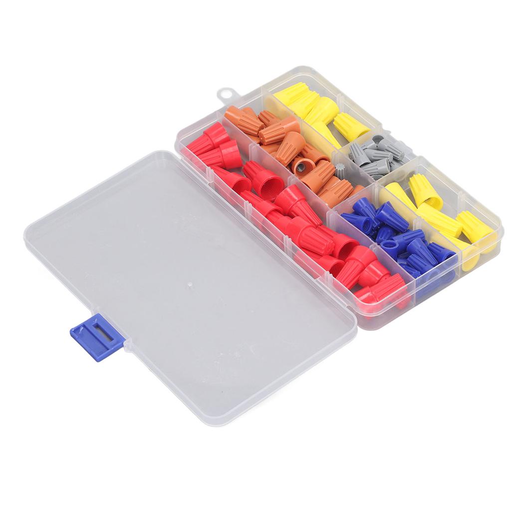 Electrical Wire Caps PVC Spring Twist End Screw On Terminals Assortment Set Kit with Storage Box