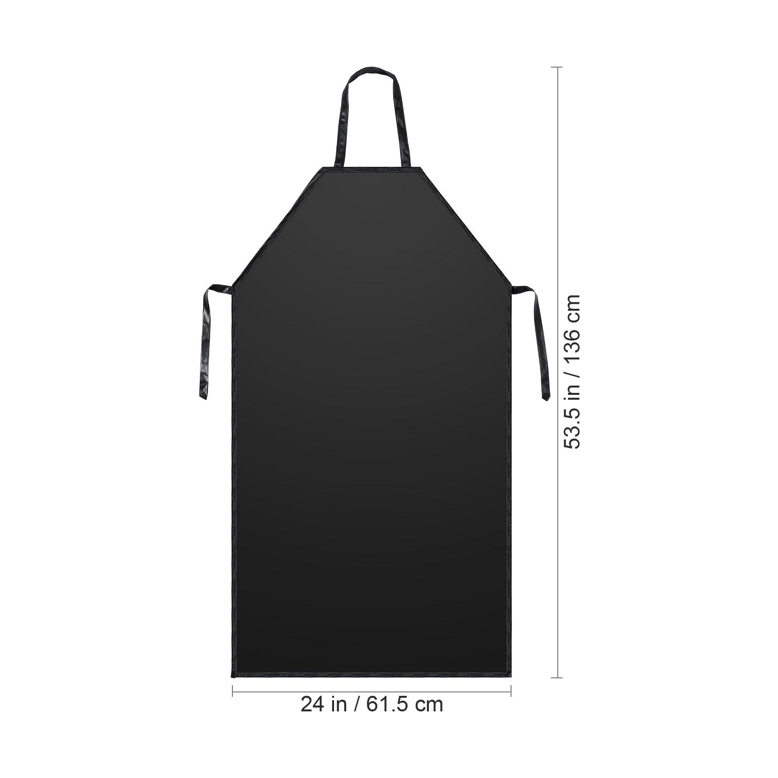 Heavy Duty Waterproof Industrial PVC Apron Black 110x80cm Protective Kitchen Carpenter Cleaning Oil Chemical Resistant Halter чёрный