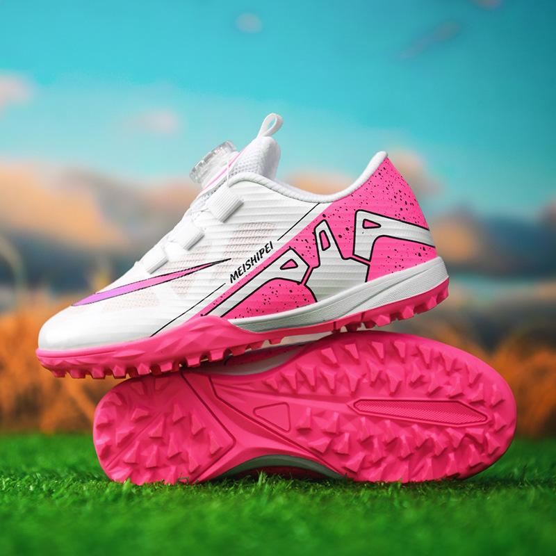 

2025 new children s rotating buckle football training shoes TF broken nails boys and girls students training grass shoes 30