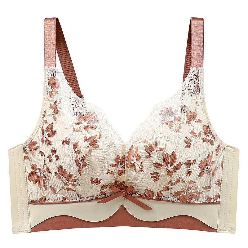 

Сексуальный кружевной бюстгальтер для женщин, регулируемый и собирающий бюстгальтер-топ, поддержка, предотвращающий провисание, нижнее белье для женщин 32/70A бежевый