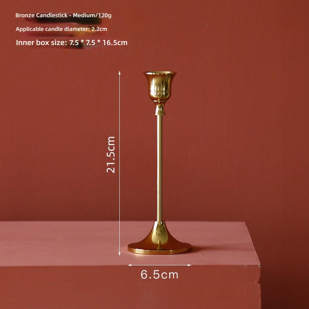Gold Metal Pillar Candle Holder for Candles for Candles, Table Design Candlesticks Tabletop Decorative Home Dining Centerpiece