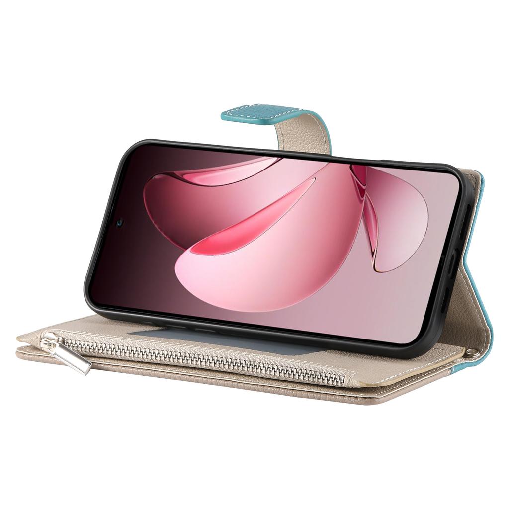 Pro Oppo Reno13 5G (Globální) Pouzdro Zipová peněženka Kožené vyklápěcí pouzdro na telefon s popruhy