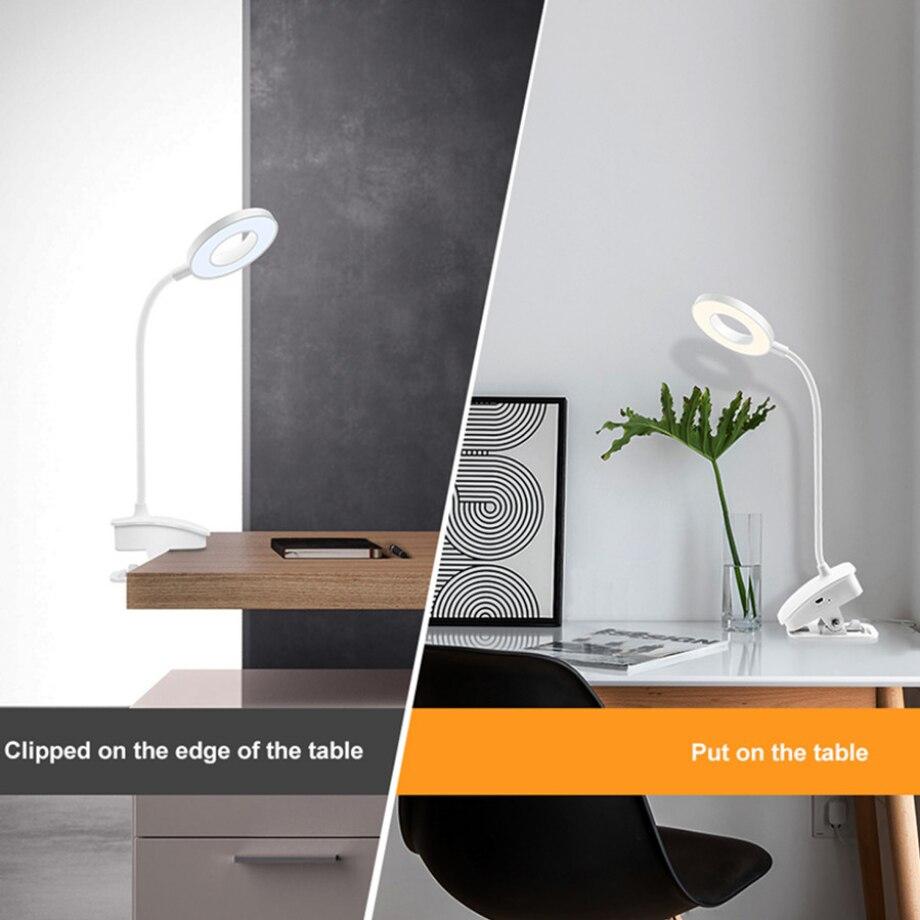 Wireless Table Lamp Study 3 Modes Touch Dimming Rechargeable LED Reading Desk Lamp USB Table Light Bedside Flexo Lamps
