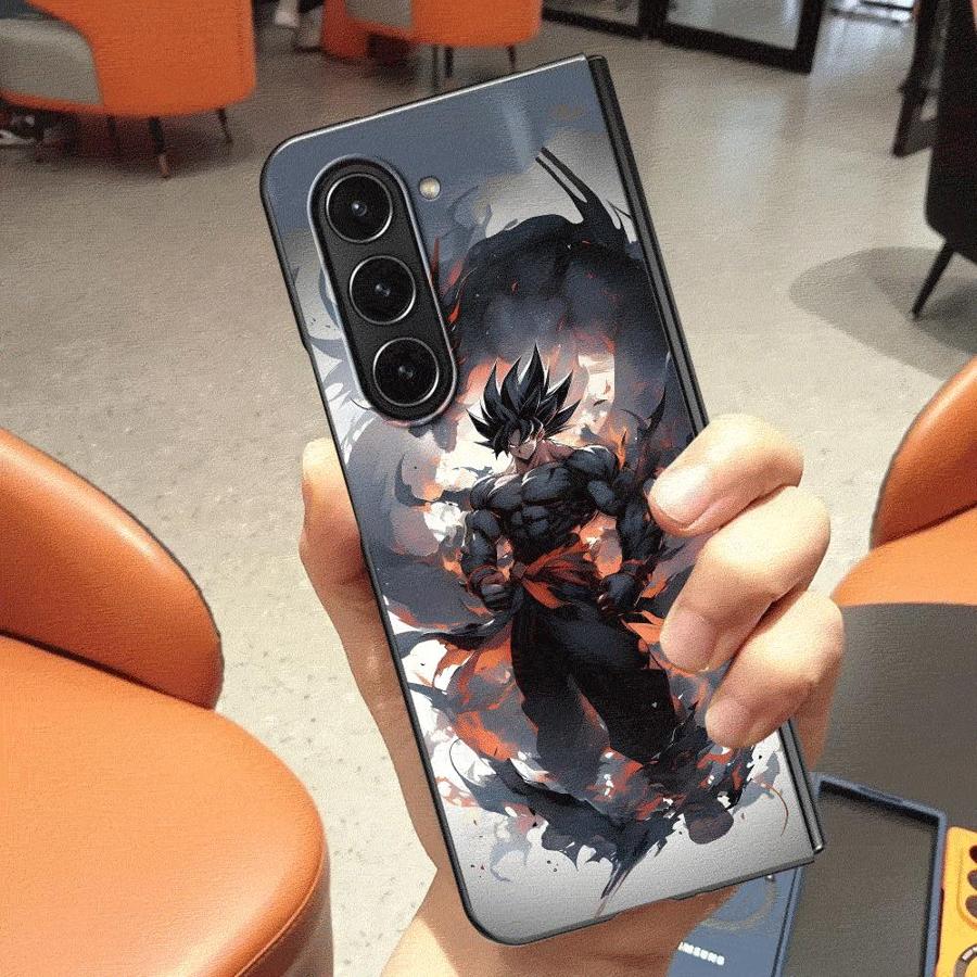Case for Samsung Galaxy ZFold6 ZFold3 ZFold4 Z Fold 7 6 5 4 3 ZFold5 ZFold7 Back Phone Cover Dragon Ball Draw Goku