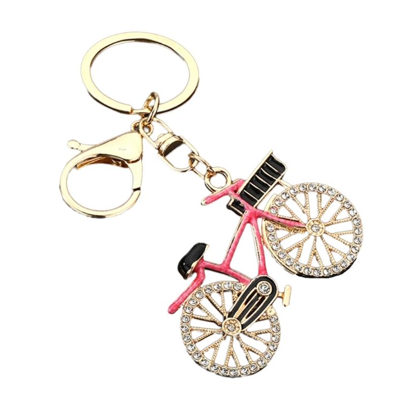 Sporty Couple Bike Keychains Metal Construction Crystal Ideal For Anniversary Gifting