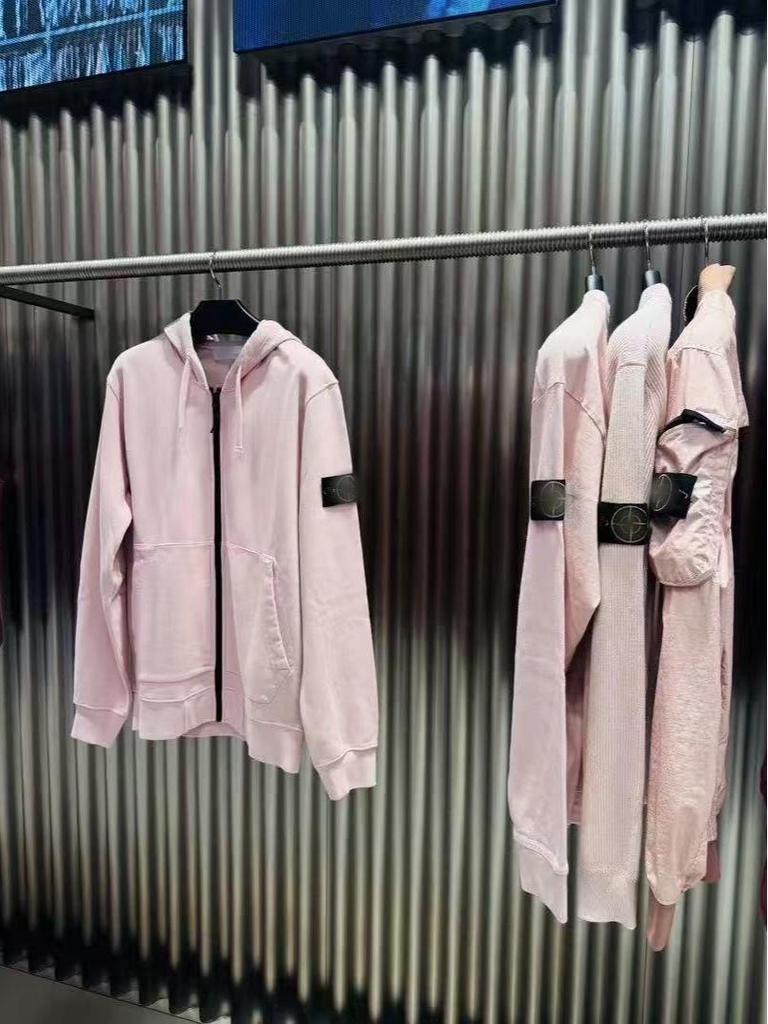 Trendy Stone Patch Zip-Up Cotton Hoodie