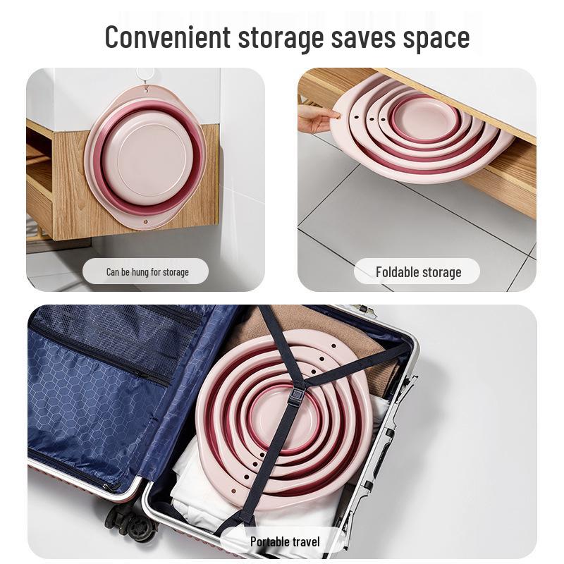 Portable Folding Washbasin: Telescopic, Multi-Use for Vegetables, Foot Baths, and Travel
